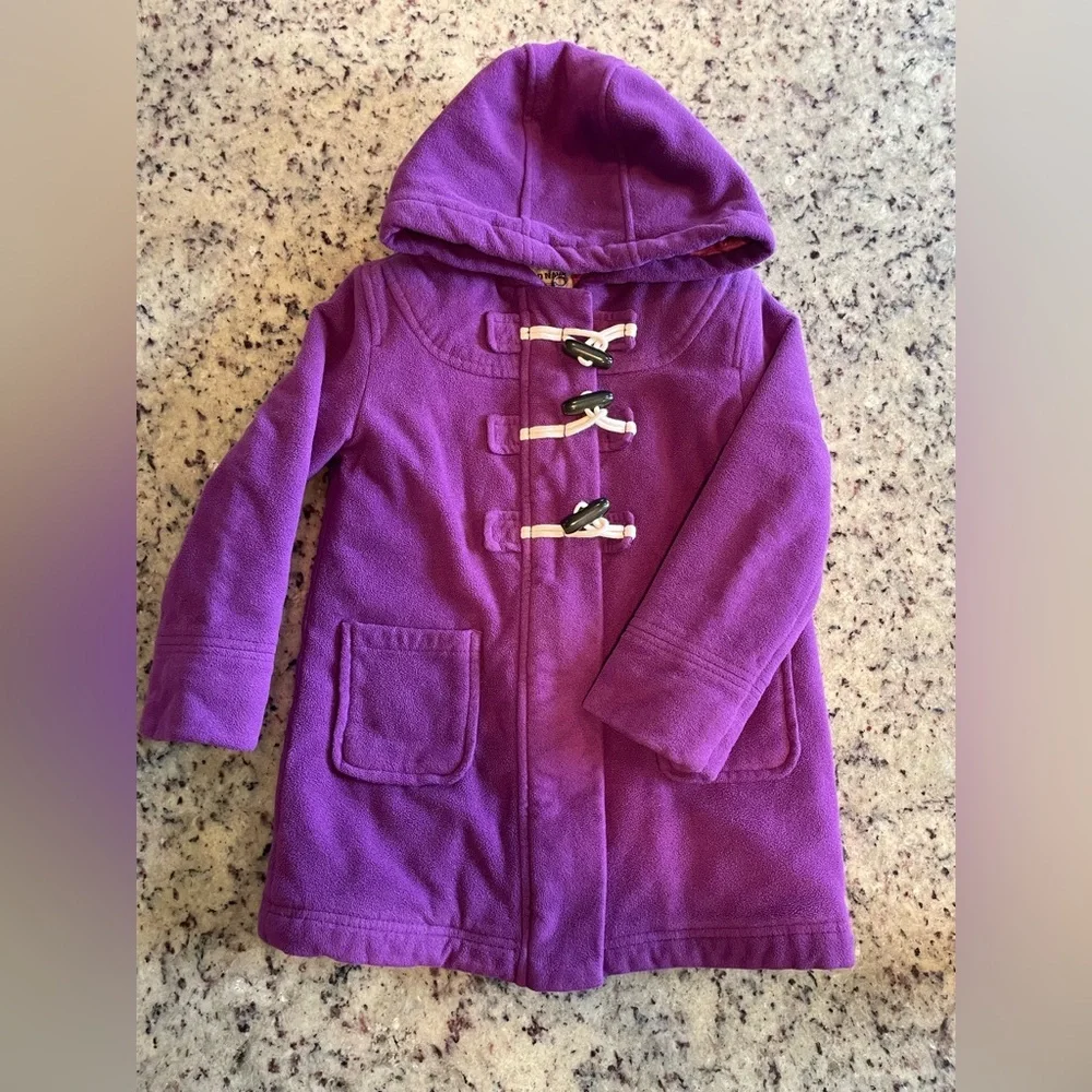 Old Navy Kids Purple Hooded Toggle coat size 5